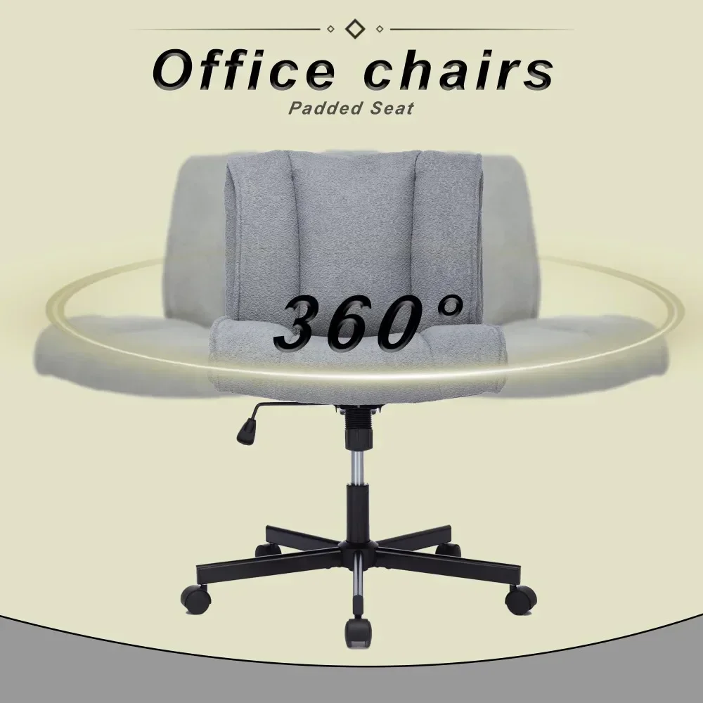 Armless Desk Chairs with Wheels Office Chair Vanity Chair with Technical Cloth Adjustable Swivel Computer Task Chairs for Home