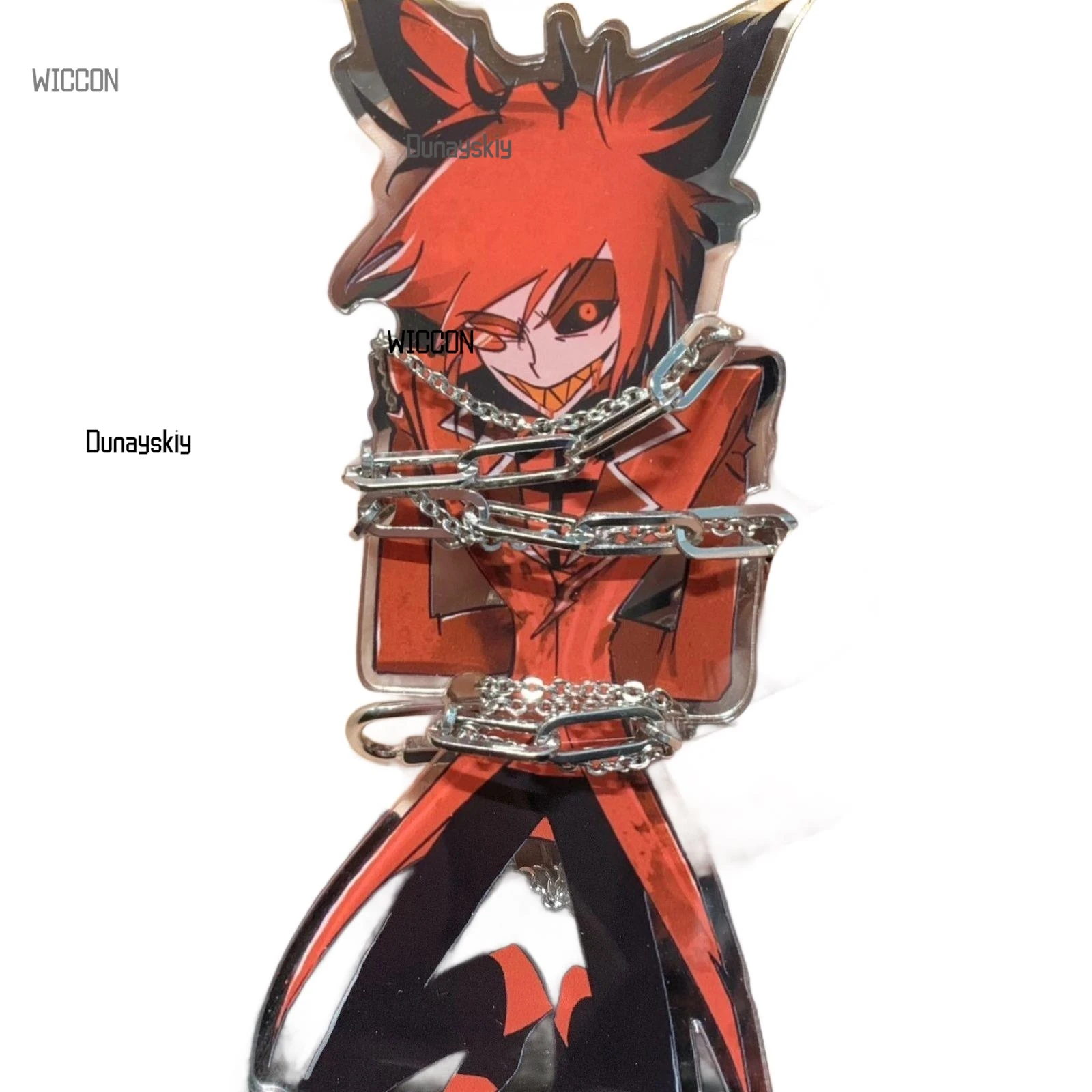 حامل أكريليك من Hazbin Alastor - ديكور لطيف لسطح المكتب بتصميم راديو عتيق