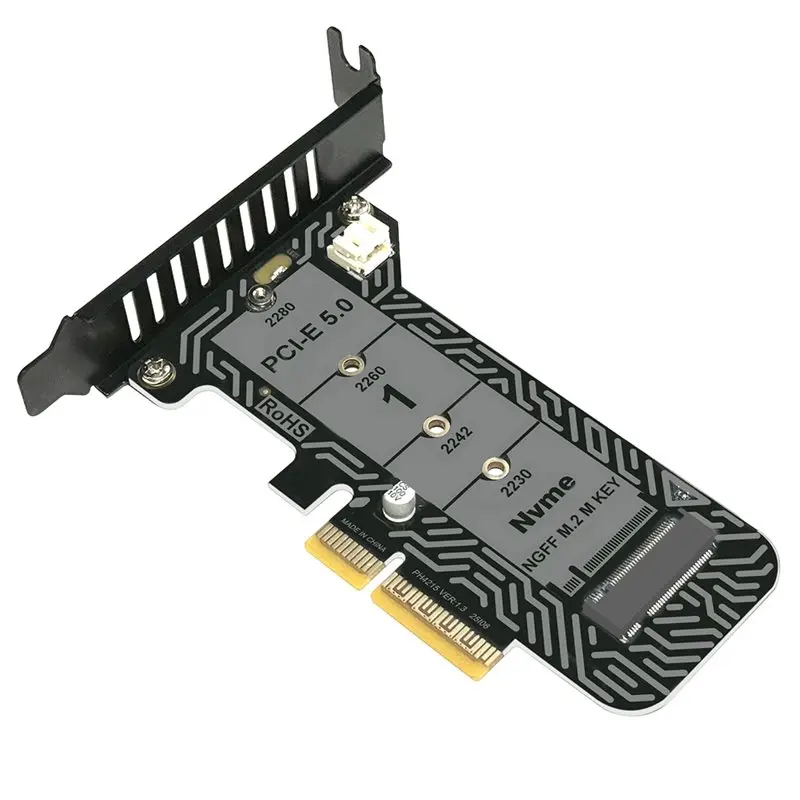 

M.2 Nvme SSD To Pcie X4 Adapter Expansion Card PH4215 Half-Height Supports Pcie 5.0 For 2230/2242/2260/2280 Ssds-ABIU
