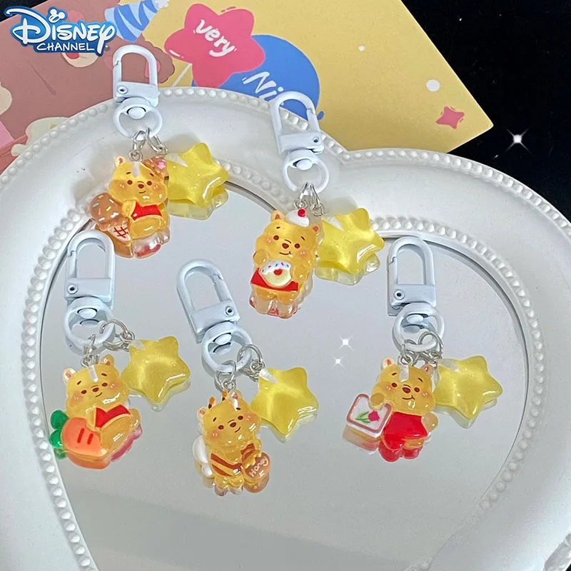 

5 шт., новый летний брелок со звездой Винни-Пух, милый кулон, сердце девушки, желтый медведь, аксессуары, декоративные принадлежности