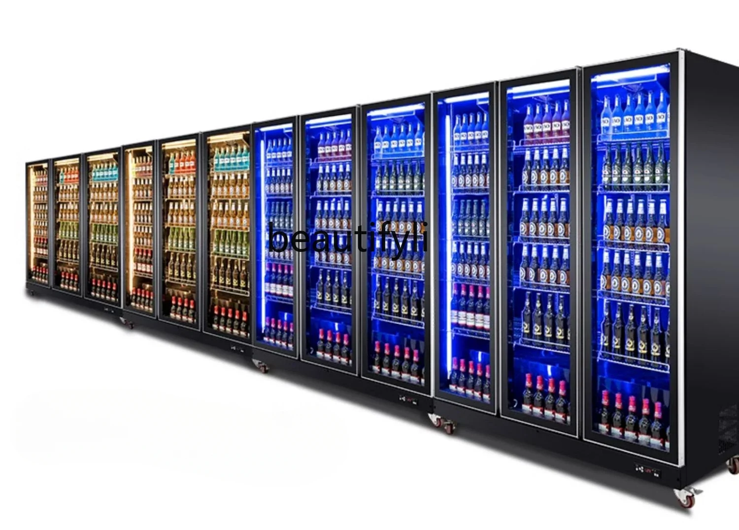 

Bar Freezer Refrigerator Vertical Freezer Commercial Supermarket Three Door Beverage Display Cabinet