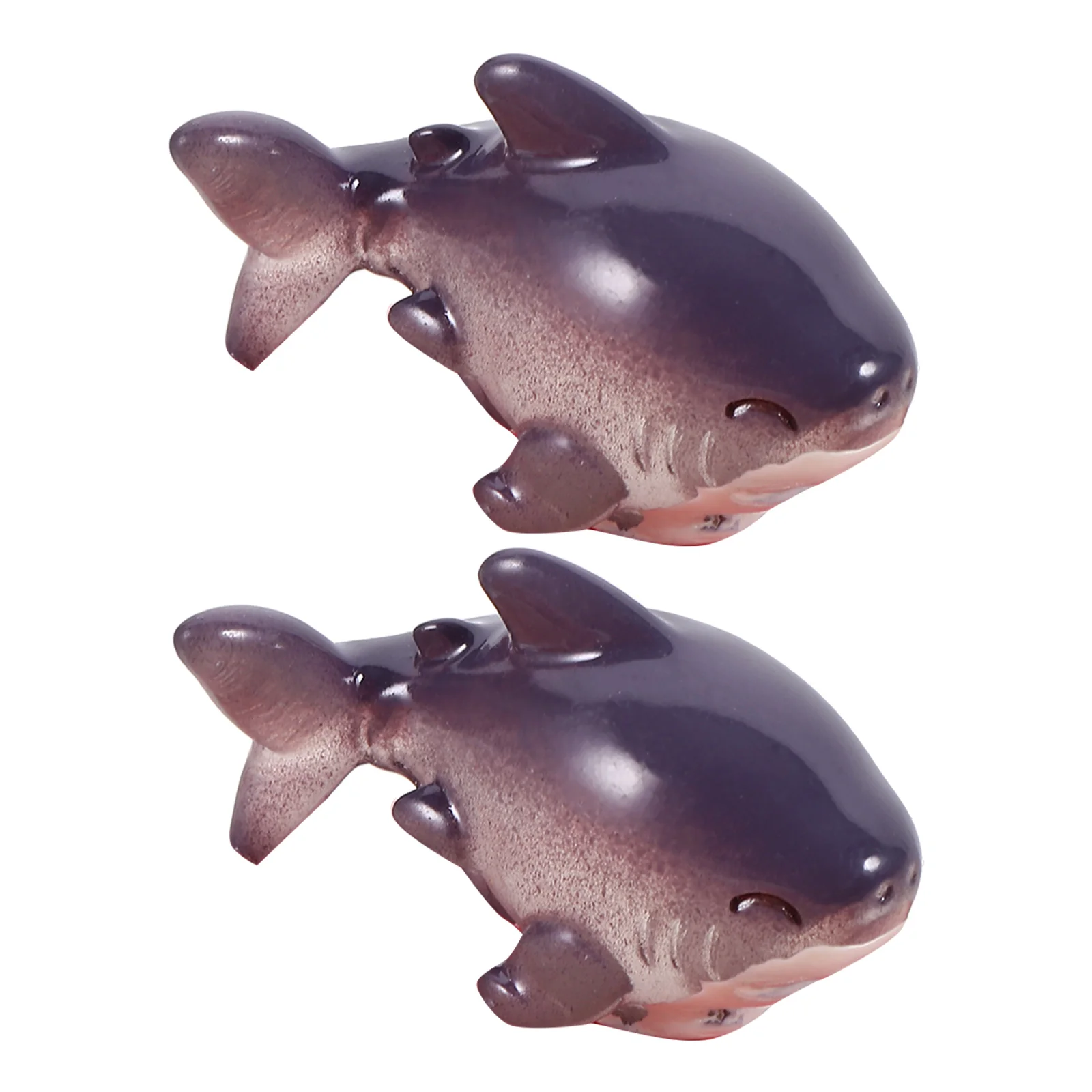 2Pcs Shark Ornaments Mini Resin Animals Decor for Garden Landscape Micro Scene Bonsai Potted Plants Home Office Desk Decoration
