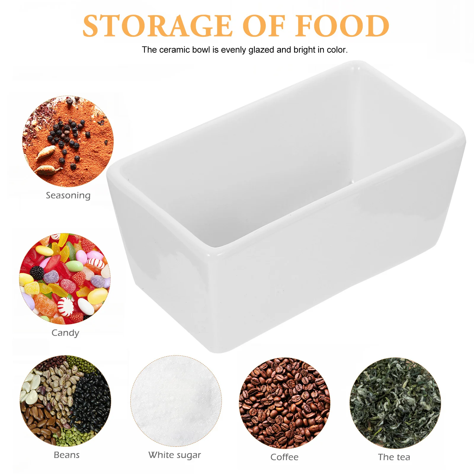 

2Pcs Ceramic Sugar Bowls Smooth Glazed Square Storage Jars Classic Color Dishwasher Safe Coffee Candy Canisters