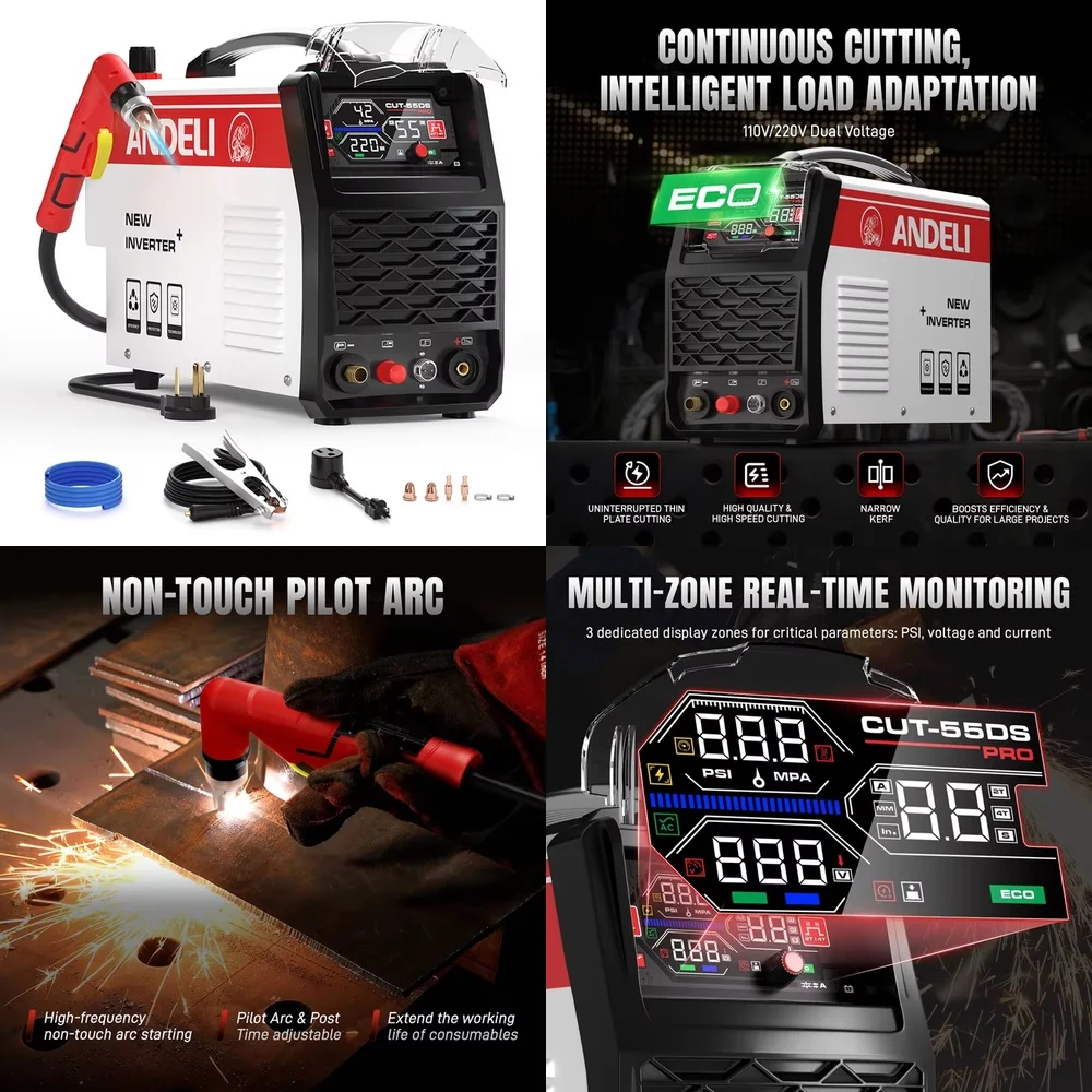 

DC Air Plasma Cutter for Andley CUT-55DS 14mm Cutting Thickness Industrial Metal Cutting Machine Plasma Arc