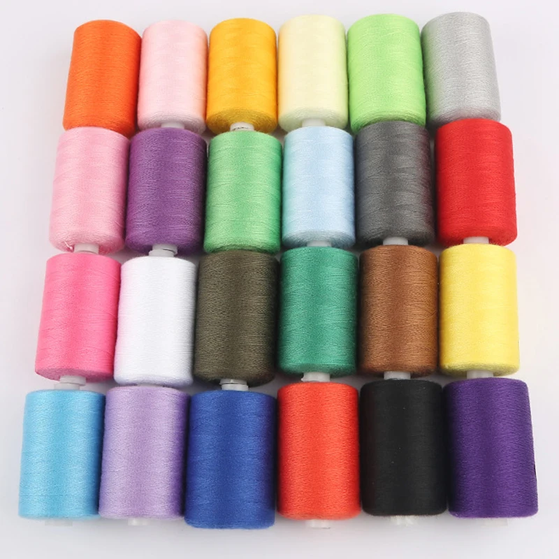 Household sewing thread colored small roll 402 repair thread pagoda hand sewing clothes needle thread 1000 yards