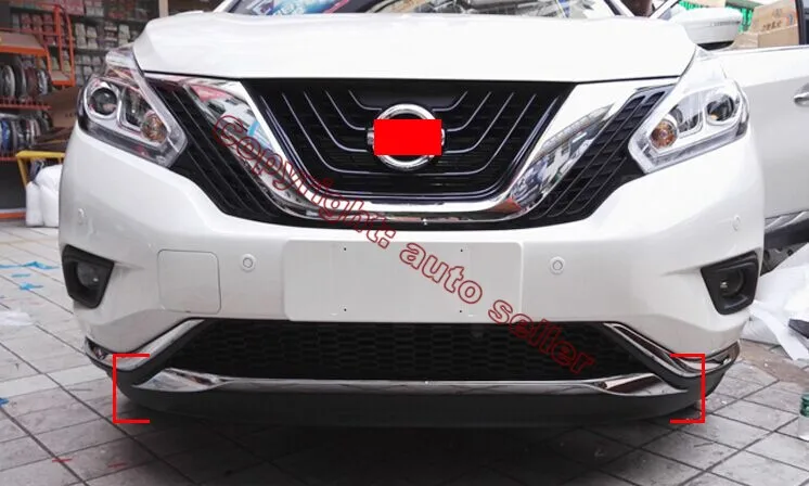 ABS Chrome Front Bumper Cover Trim For Nissan MURANO 2015 2016 2017 Car Accessories Stickers