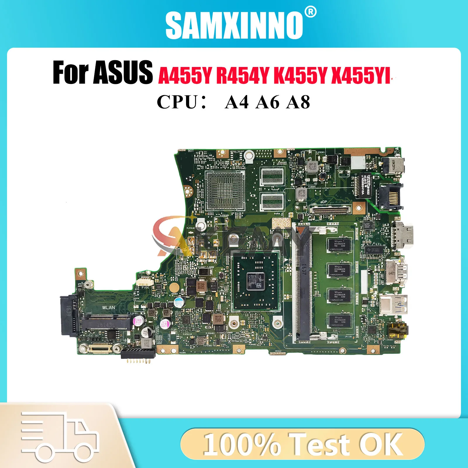 

X455YA Материнская плата для ноутбука ASUS VivoBook F455Y R455Y X455YI A455Y R454Y K455Y X455Y Материнская плата с процессором A4 A6 A8 tests stk