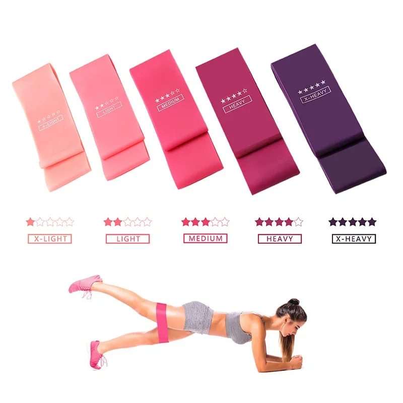 5 Different Level Fitness Resistance Band Yoga Elastic Bands for Women Men Muscle Strength Traning Squat Exercise Workout Bands