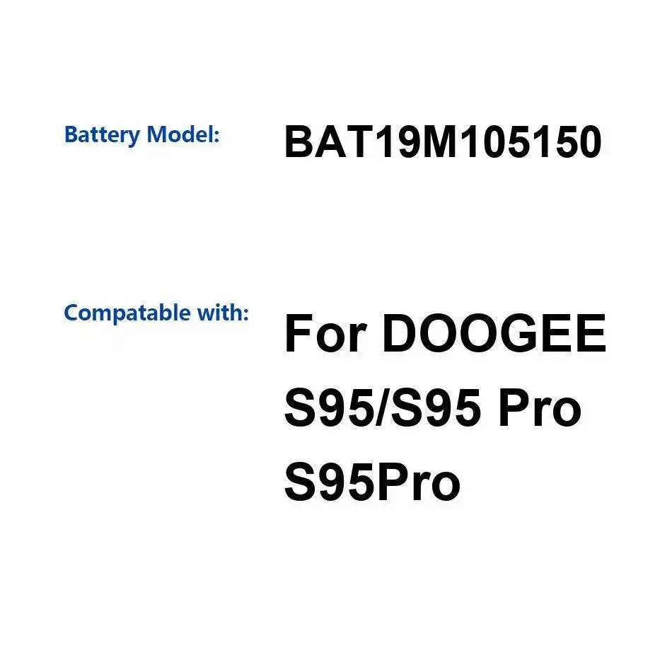 

5150 мАч BAT19M105150 Легкий аккумулятор для мобильного телефона большой емкости для Doogee S95 Pro