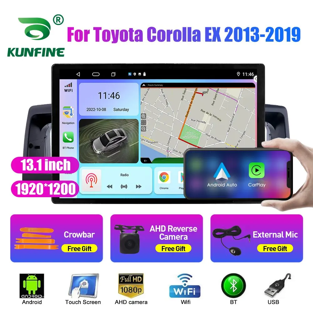 13.1 inch Car Radio For Toyota Corolla EX 2013-2019 Car DVD GPS Navigation Stereo Carplay 2 Din Central Multimedia Android Auto