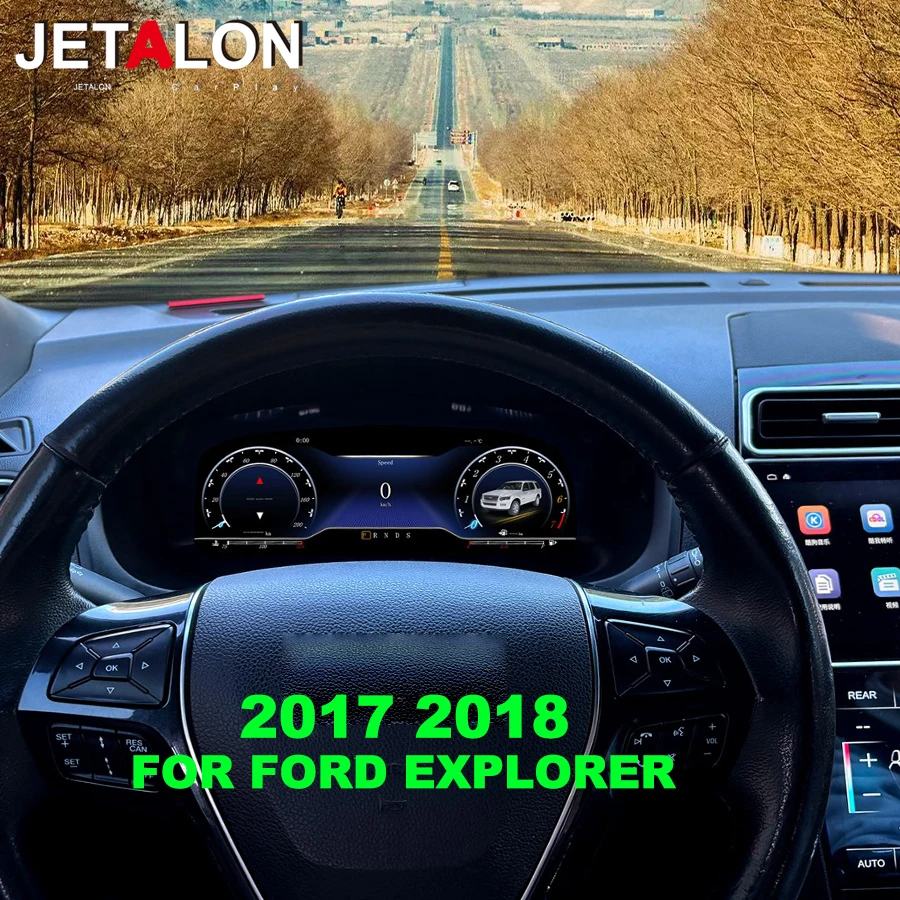 Для Ford Explorer 2017 2018, GPS-спидометр, приборная панель, виртуальный кабина, ЖК-дисплей, панель приборной панели, тахометр Carplay, одометр