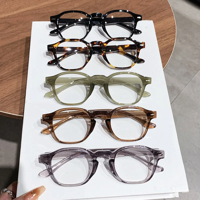 

Retro Rice Nail Round Frame Photochromic Myopia Glasses Fashion Anti-blue Light Glasses Men and Women Minus Diopter Eyeglasses