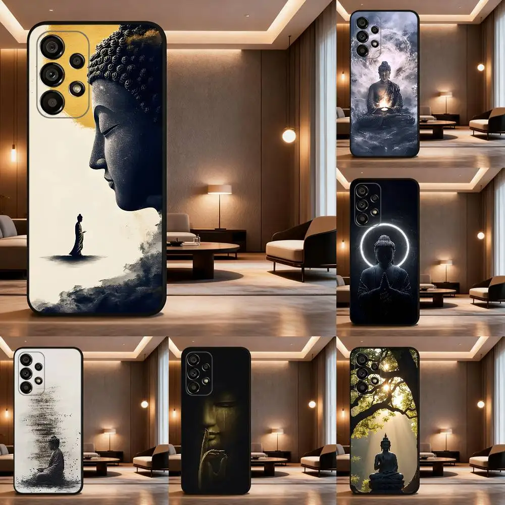 

Buddha Art Pattern Phone Case For Samsung Galaxy A73,31,32,72,41,53,52,71,22,5G,Note,J7,8,9 Soft Black Cover