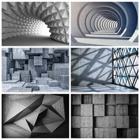 MOON.QG 3D Grey Photo Backdrop Geometrical Cement Marble Texture Home Decor Background Illusion Photographic Studio Wallpapers
