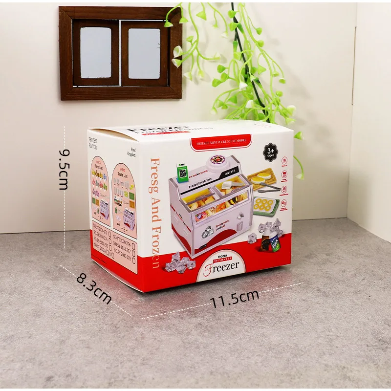 New Magnetic Refrigerator Sticker Mini Horizontal Freezer Model Fridge Magnets Dollhouse Miniature Refrigerator Supermarket Toy #6