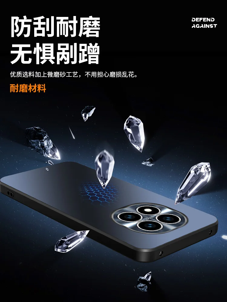حافظة حلقية مغناطيسية ذات ملمس ثلجي صغير مقاوم للانفجار لهاتف Redmi Note15 Pro Plus غطاء tect