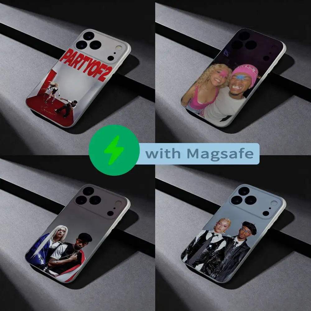 

PARTYOF2 POSER Phone Case For iPhone 17,16,15,14,13,12,X,XS,Pro,Max,Plus,E,Air,Mini with Magsafe Magnetic Slim Frosted