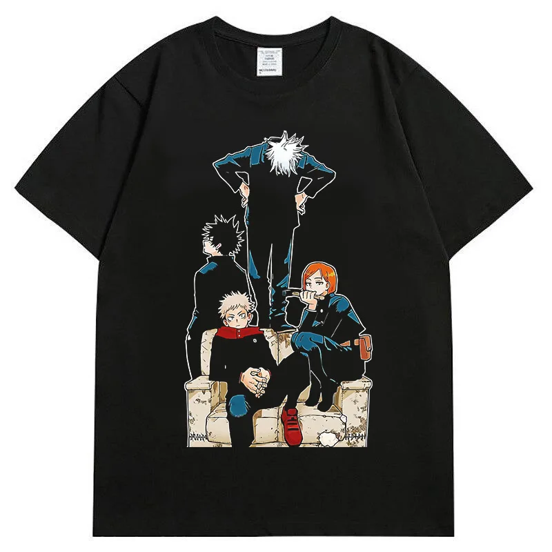 

Summer new spell back to war cartoon cartoon pure cotton fashion short sleeve men's casual loose round neck T-shirt