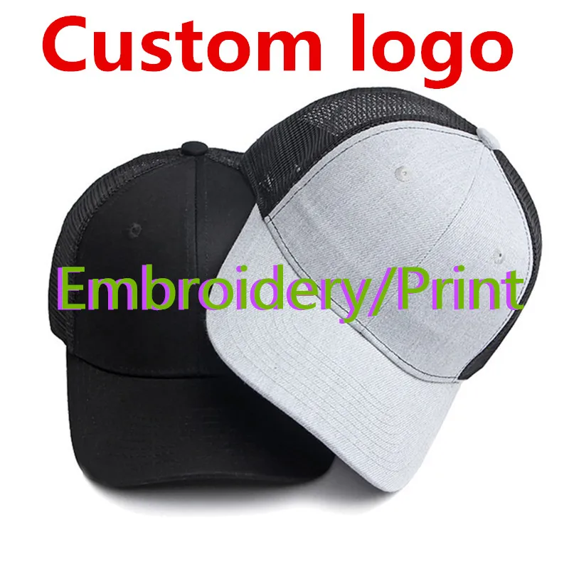 Logo Mesh trucker caps for adult Men solid patchwork Richardson 112 baseball cap Women Custom Sports hats Snapback caps gorros