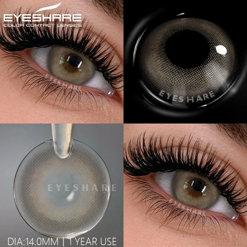 EYESHARE 2 Piezas de Lentes de Contacto de Color Azul para Ojos Marrones, Lentes Suaves de Belleza para Cosméticos Oculares, Lentes de Contacto de Color Verde Anuales