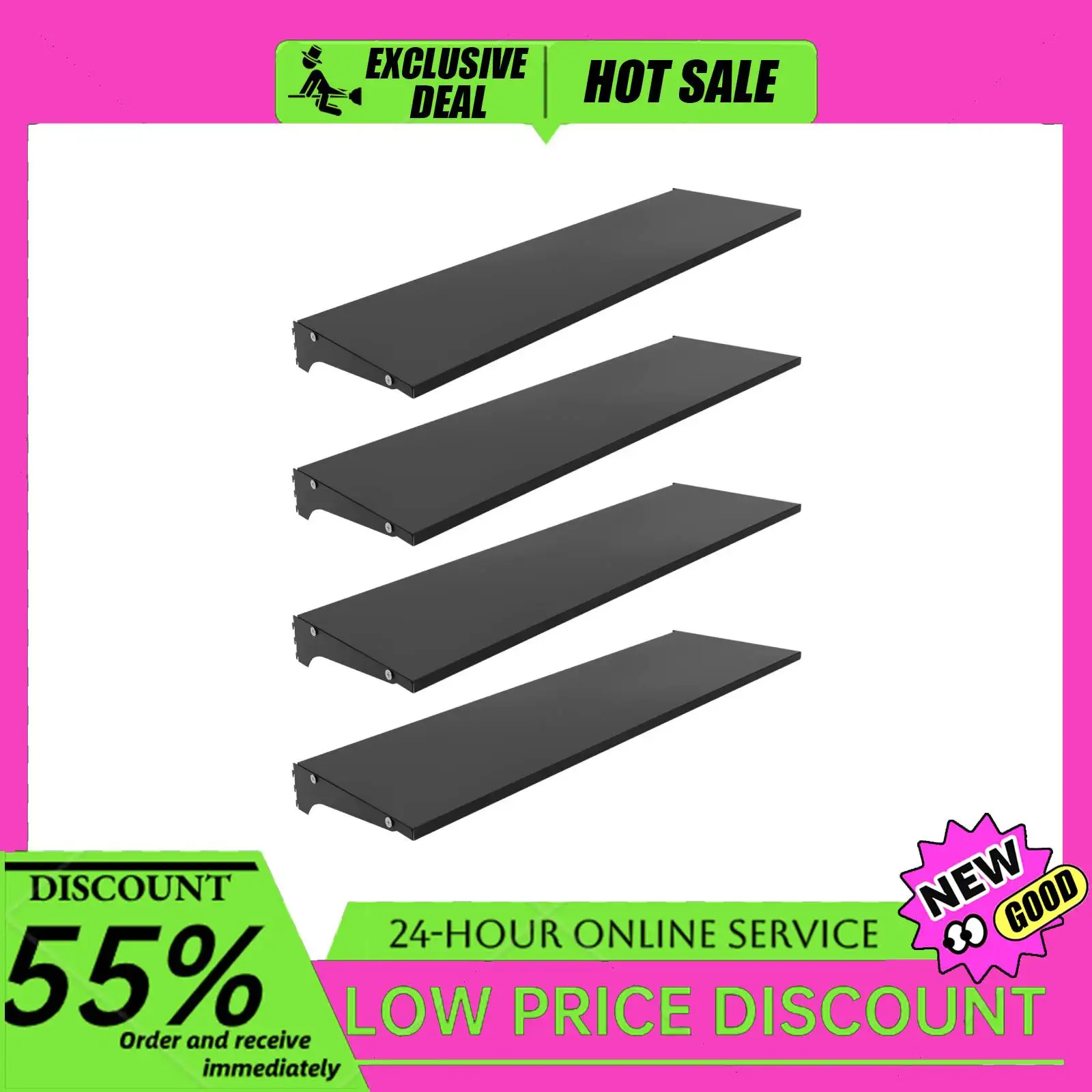 4 قطعة أرفف لوحدات جندول أرفف عرض البيع بالتجزئة رف نهاية لوحدات جندول رفوف المتجر التجاري