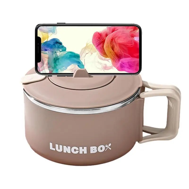 Ramen Noodle Bowl 1200ml Ramen Cooker Soup Mug Lunch Box Japanese Ramen Bowl Portable High Capacity Noodle Cooker For College