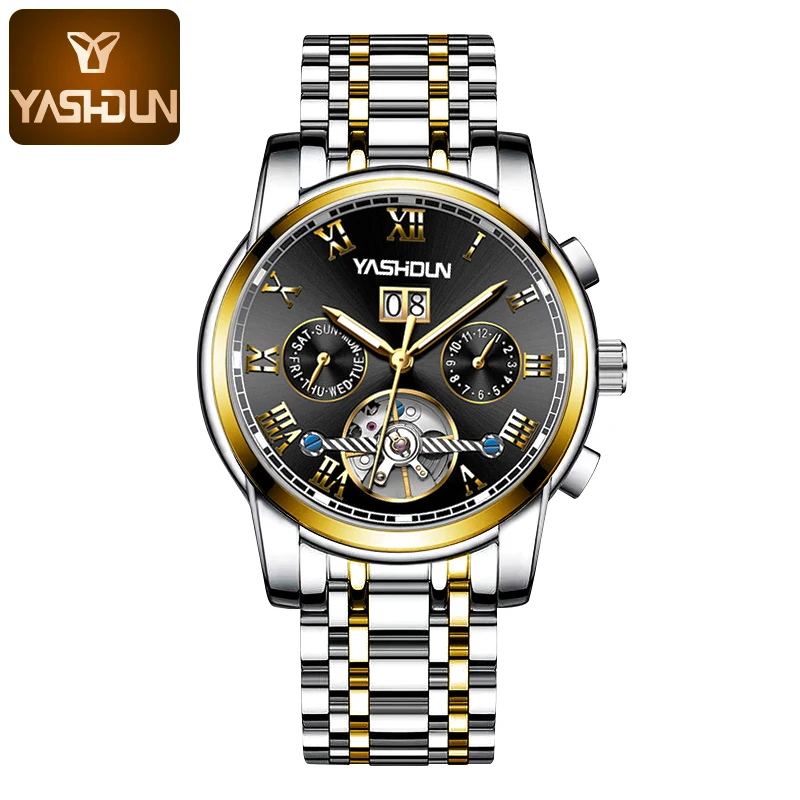 

Мужские часы, роскошные оригинальные многофункциональные автоматические механические часы с турбийоном для мужчин, водонепроницаемые светящиеся мужские часы