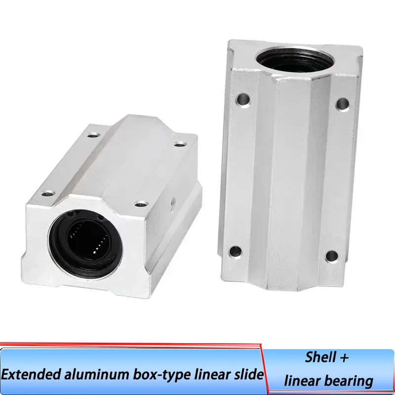 

Extended Aluminum Linear Slide Block w/Bearing | Housing+Guide Rail for 3D Printer/CNC | Lightweight & Low Noise
