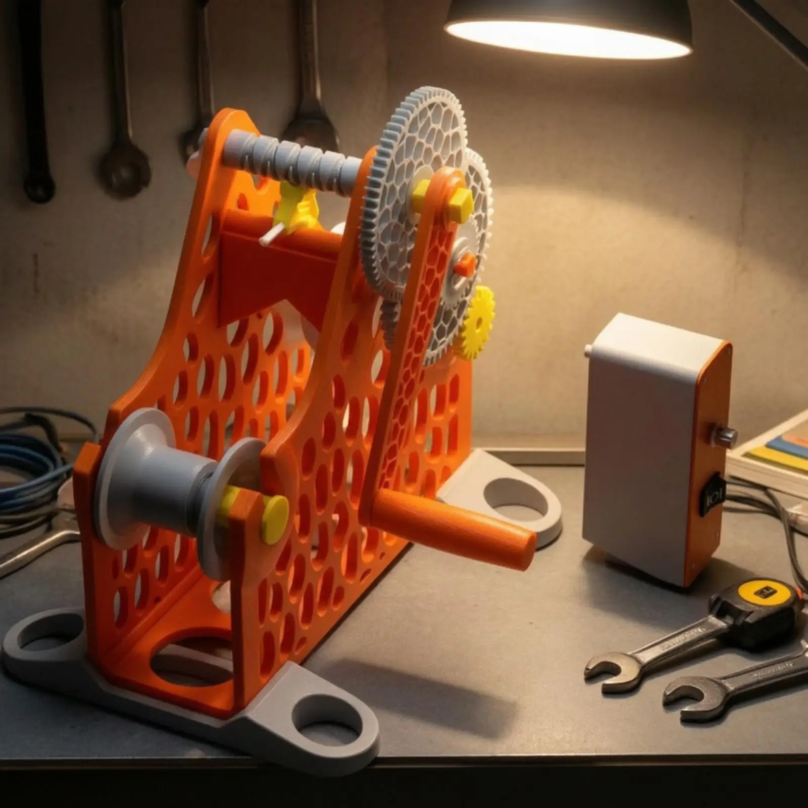 Filament Spool Winder with Electric Drive Gear-Driven 3D Printer Filament Winder Machine Compact Device Desktop for Makers