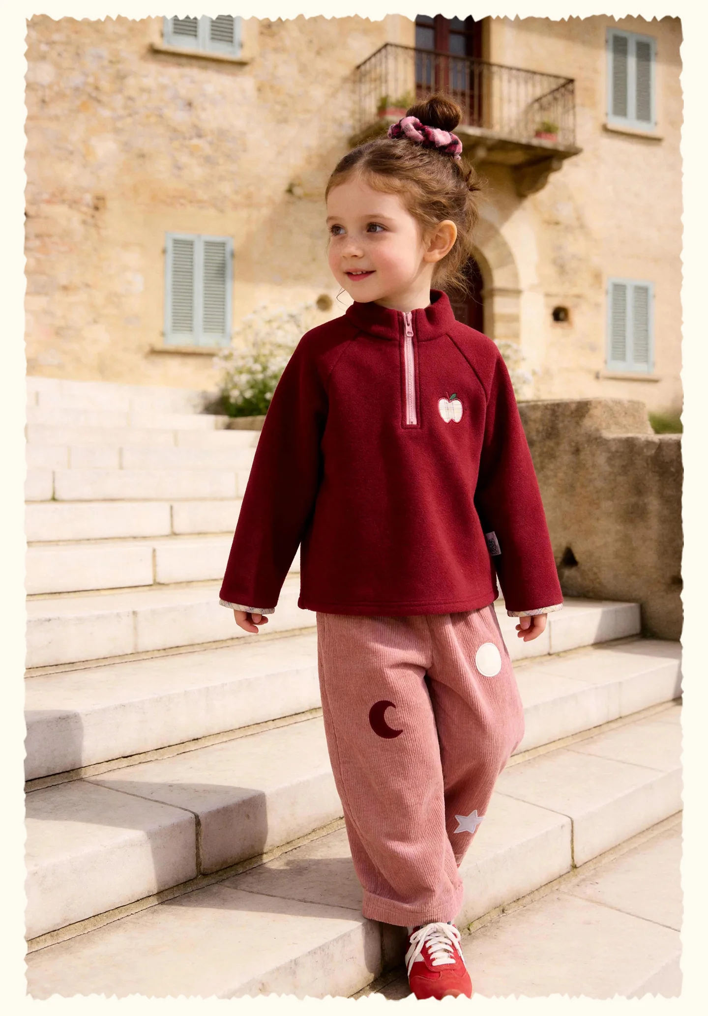 Amila 2026 Herbst Neue Kinder-Sweatshirt mit Stehkragen Vintage-Patch-Stickerei Farbblock Niedlich Verspielt Alltagstaugliches Vielseitiges Oberteil – Detail 10