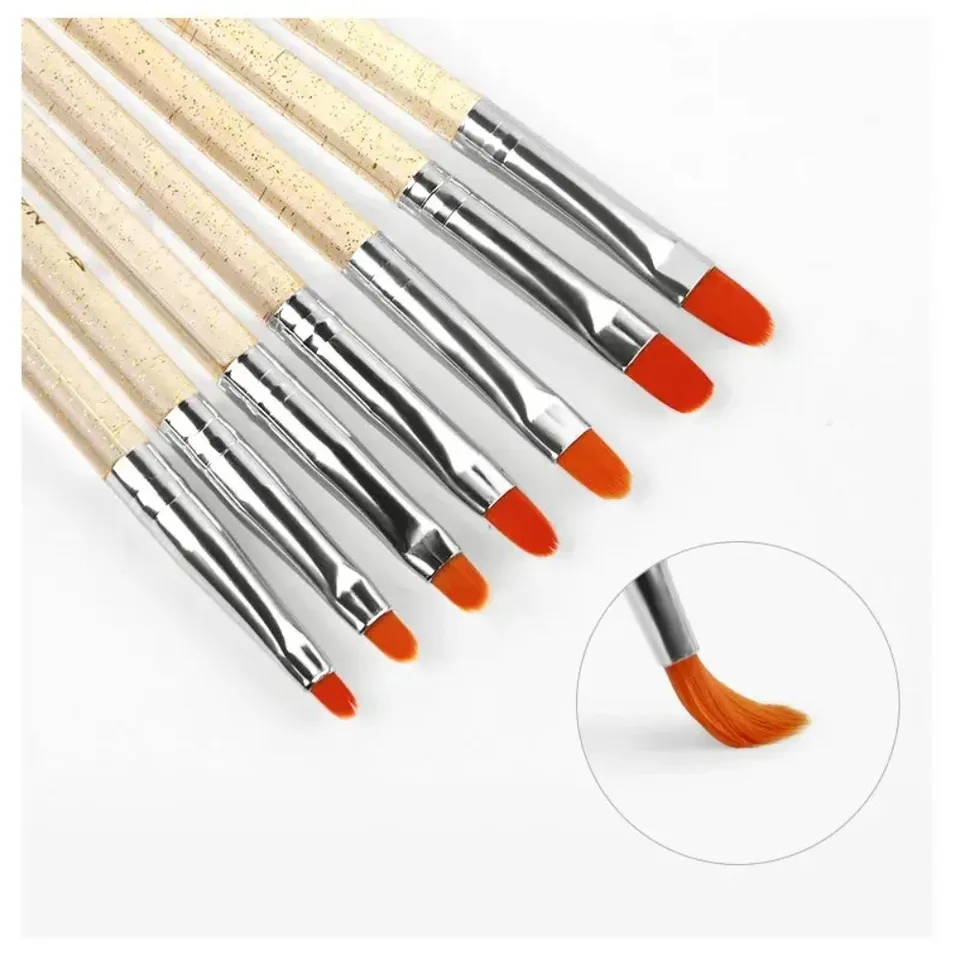 Set de 7 pinceles de nylon para gel UV y acrílico, pinceles de dibujo para diseño de uñas, suministros profesionales 3