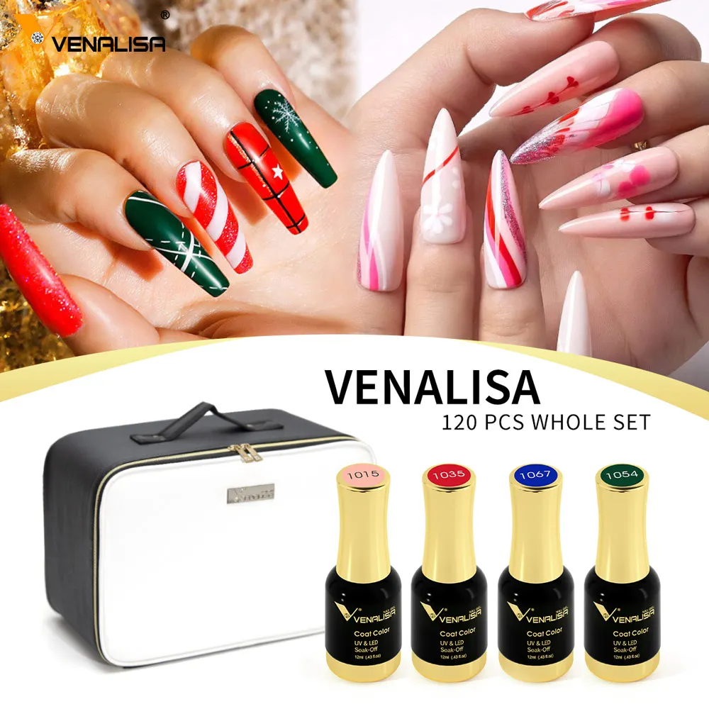 

120pcs/kit Venalisa VIP Nail Gel Polish #1004 Christmas Gel 12ml Varnish Gel Polish Glossy Gorgeous Color Nail Gel Enamel Set