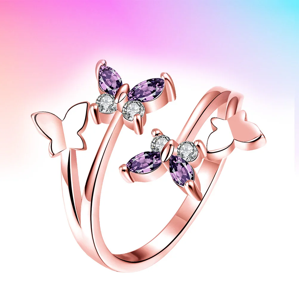

18 K Daily Wear Open Elegant Adjustbale Gold Pre-engagement Vivid Butterfly