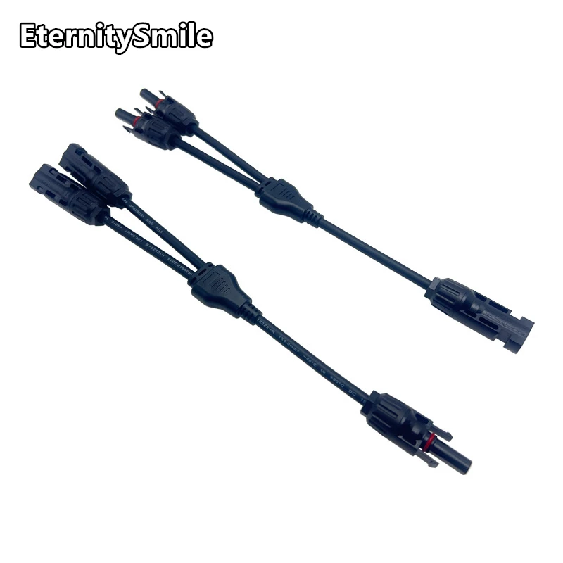 Solar Panel Connector 1 to 2 Cable Combiner Y Branch Connector Solar Cable Parallel Adaptor in Pair