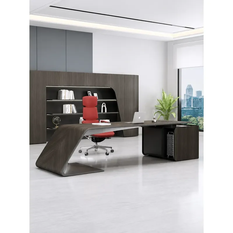 Premium Executive Desk Modern Simple General Manager Office Table High End Office Desk and Chair Combination for Boss