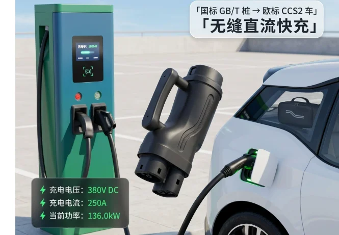 

Olink CCS2 to GBT Adapter 400A IP54 Waterproof Level 3 EV Charger High-Current Fast Charging Connector for New Energy Vehicles