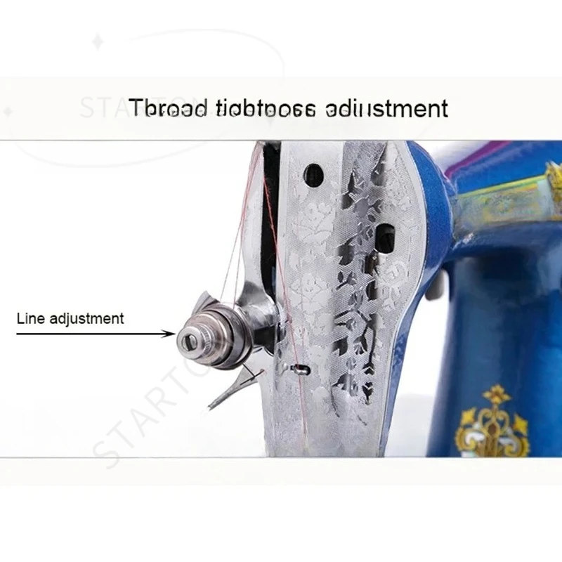 For 220v Sewing Machine Old-Fashioned Sewing Machine Household Small Sewing Machine  Electric Pedals To Eat Thick Cloth