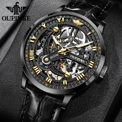 OUPINKE 3173 Top Brand Mechanical Watch For Men Hollow Deep Waterproof Automatic Wristwatch Roman Scale Original Man Watches