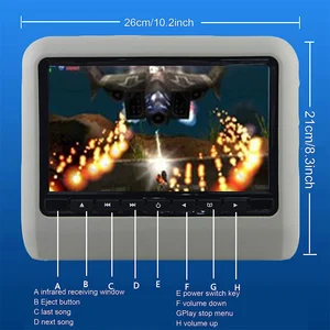 Car Rear Seat Headrest Monitor, Entertainment System, DVD Video Player, Av Display, USB Support, SD, FM, DVD, 32 Game, 9 8 Main Sales Monitor 32 inch - №6