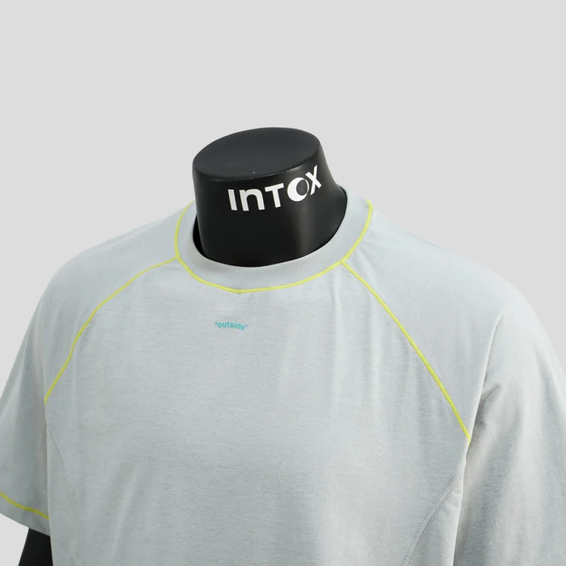 Sweat absorbing, breathable, collision line casual short sleeved T-shirt for men's summer fashion trend, loose printed top