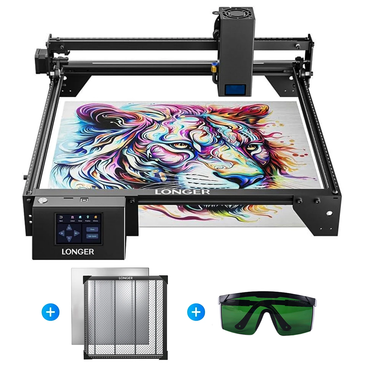 

LONGER RAY5 20W Laser Cutter Engraver with 400x400mm Honeycomb Working Table WiFi Touchscreen Laser Cutting Engraving Machine for Wood Acrylic Leather Metal LightBurn LaserGRBL