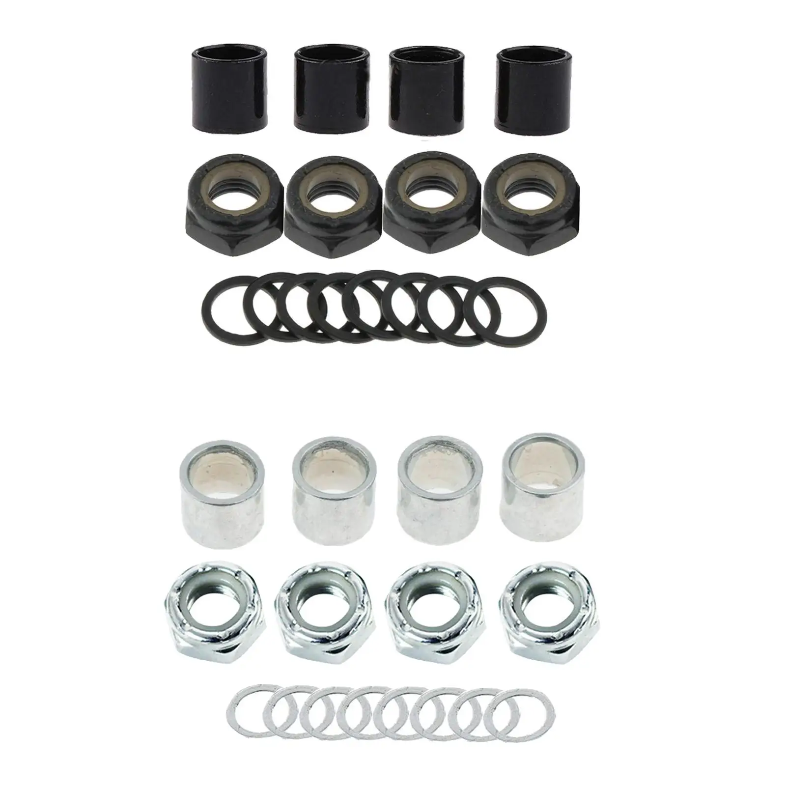 3-4pack Skateboard Truck Axle Washers Spacers Nuts Longboard Rebuild Hardware