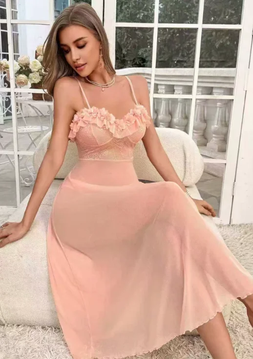 Women White Lace Ruffle Spaghetti Strap Midi Dress Ruched Flowy Wedding Guest Evening Party Dress image 2