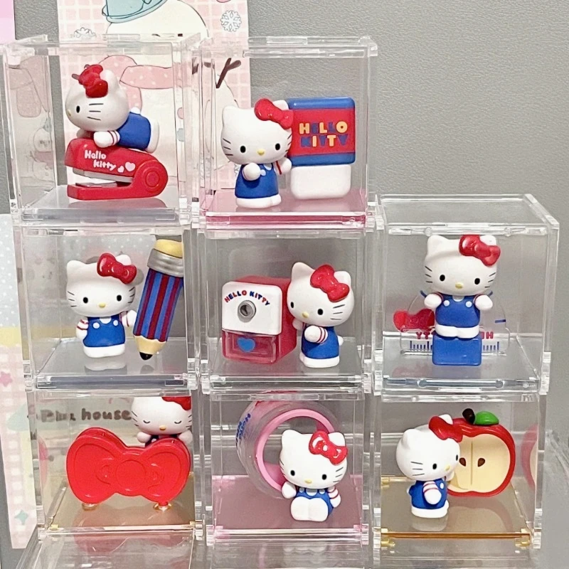 

Sanrio Anime Hello Kitty Fun Stationery Series Action Figures Blind Box Toy Collection Ornament Girls Birthday Gifts