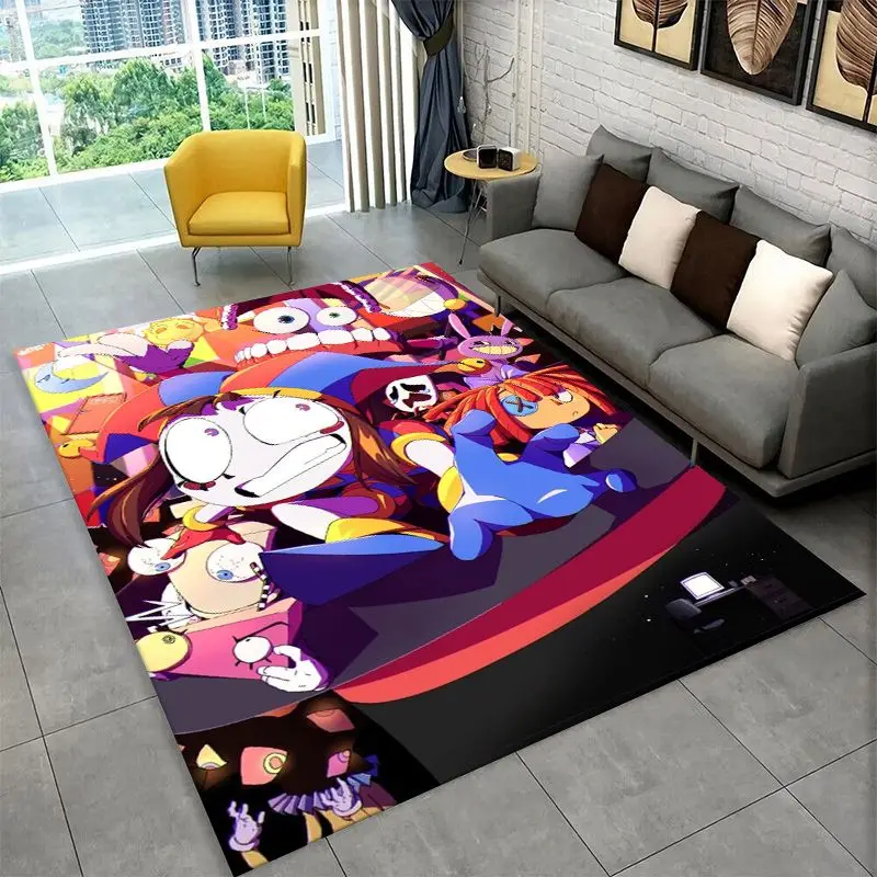 Cartoon Amizing Digtal Circus Pomni Non-Slip Area Rug for Living Room,Bedroom,Playroom,Carpet Floor Mat Home Decor Rug  Room