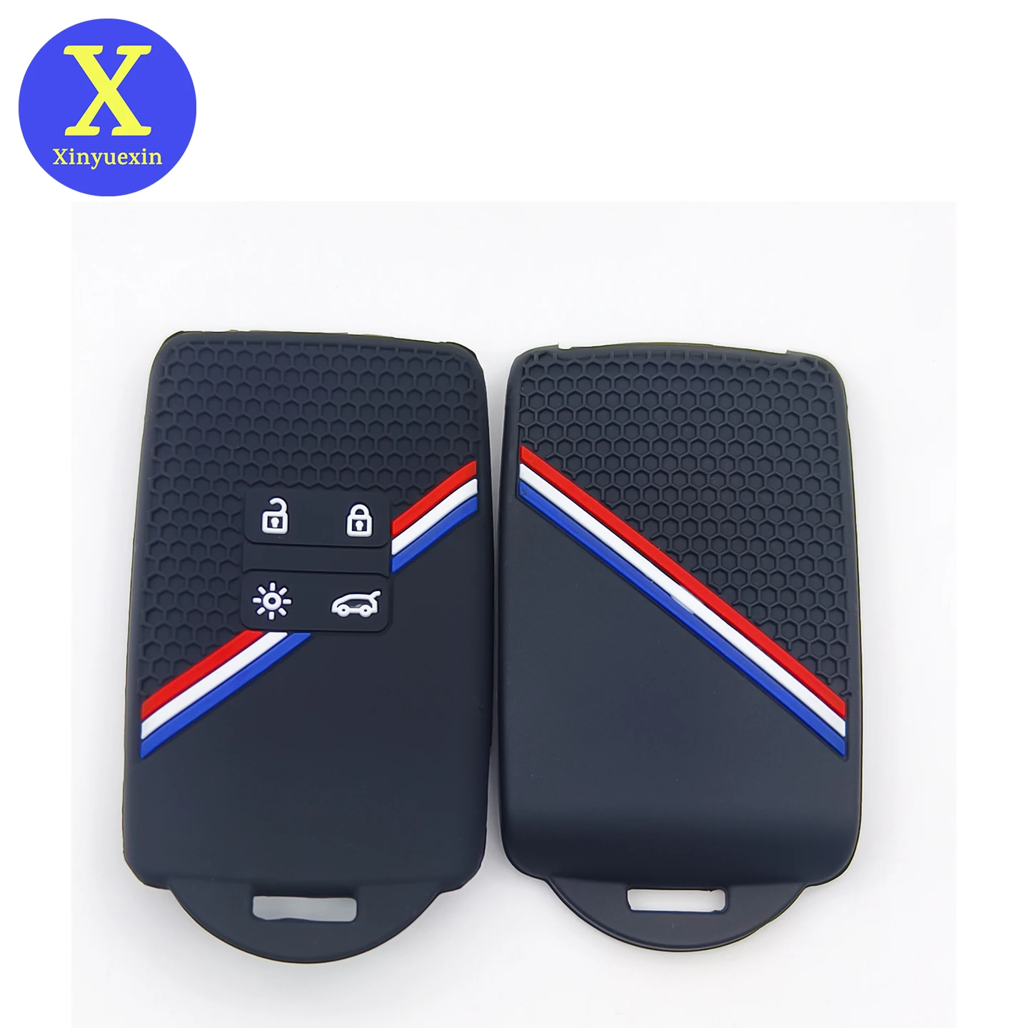 

Чехол для автомобильного ключа Xinyuexin из силикона для Renault Captur, Megane, Espace, Clio, Zoe, Koleos, Scenic 4, Arkana, Dacia Sandero, 2 шт./компл.