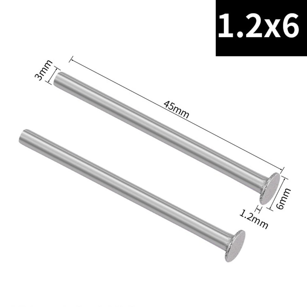 2PCS 6/8/10/10mm Kopf Diamant Schleifen Kopf 3mm Schaft Grate Schleif Polieren jade Stein Carving Werkzeuge Zubehör