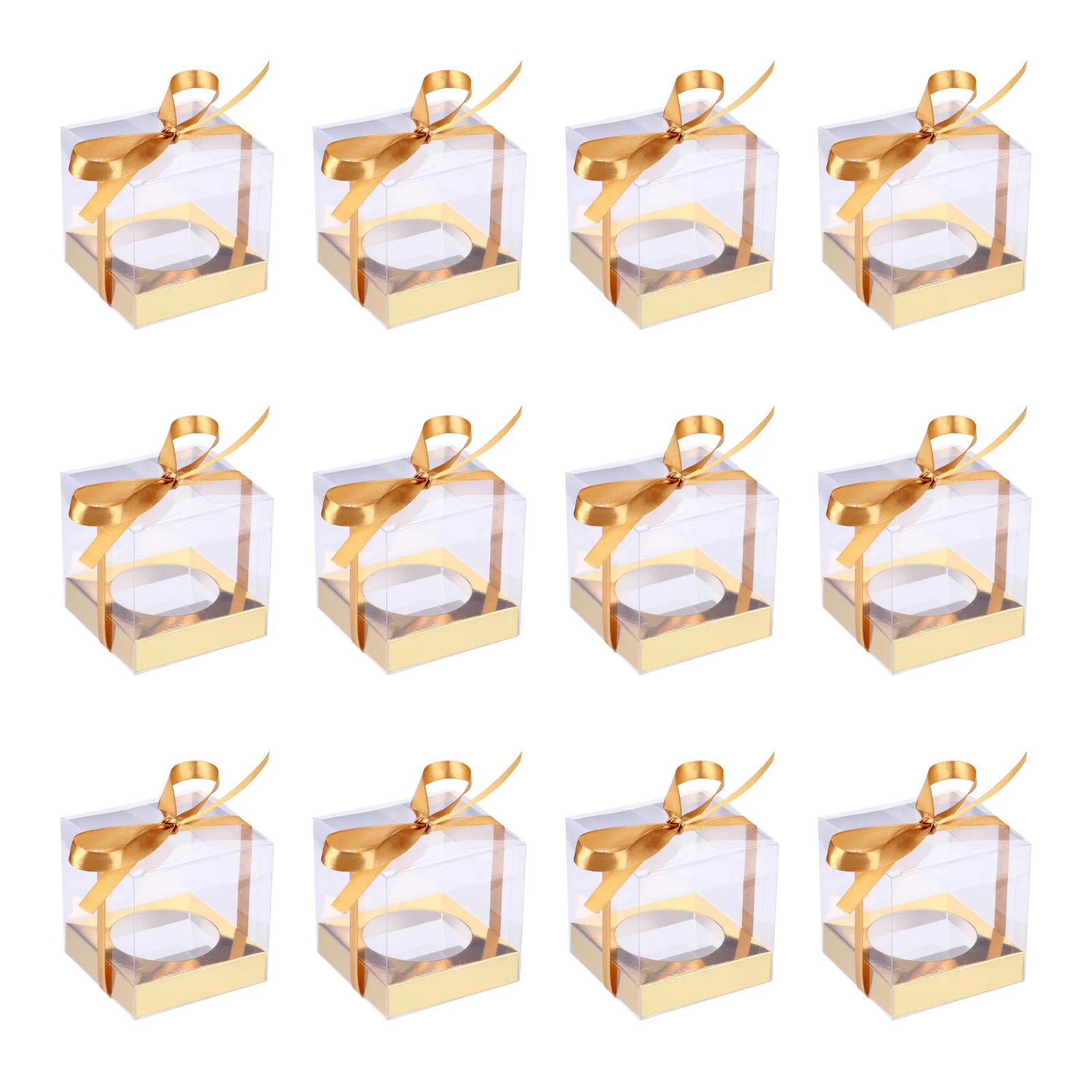 

12 Pcs Cookie Boxes Cake Packaging Disposable Dessert for Festival Muffin Golden