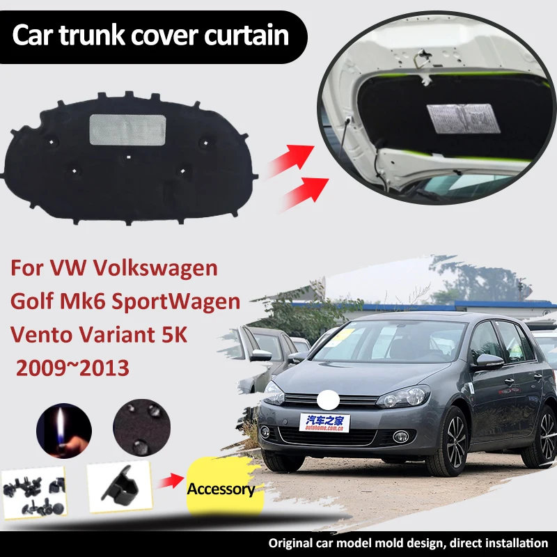 For VW Volkswagen Golf Mk6 6 SportWagen Vento Variant 5K 2009~2013 Car Hood Engine Sound Insulation Pad Cotton Soundproof Cover