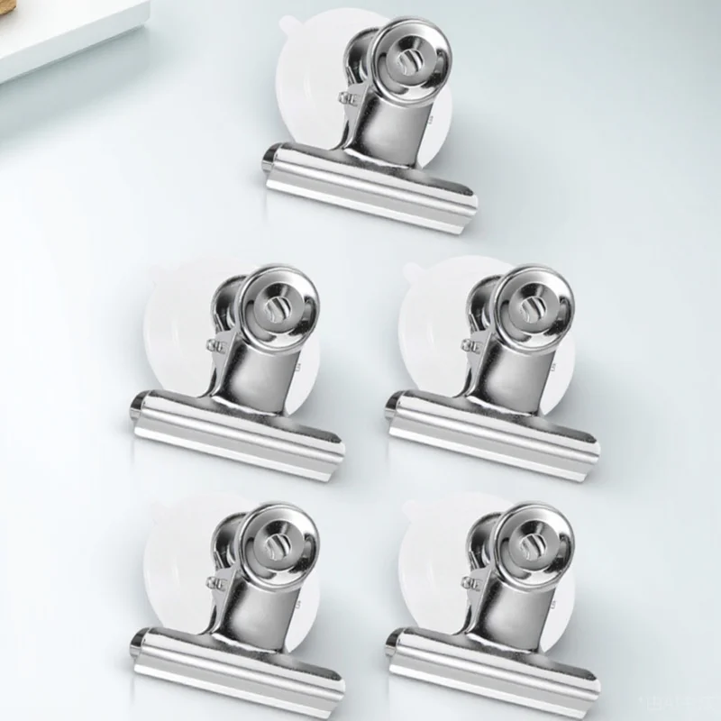 Clips de ventosa de alta resistencia, Clip de Metal inoxidable para el hogar, cocina, ventana, almacenamiento y decoración, Clips de ventosa, 5 uds.